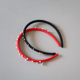 Tight Suede Headband Red
