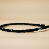 Narrow Headband Black Dot No Studs