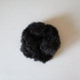 Black Fur Scrunchie