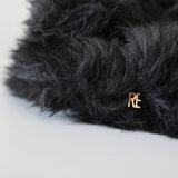 Black Fur Scrunchie