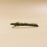 Straight Hair Clip Green Gold