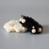 Black Tulle Pearl Hair Pony