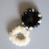 White Tulle Pearl Hair Pony