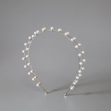 Silver Pearl Line Headband