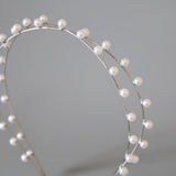 Silver Pearl Line Headband