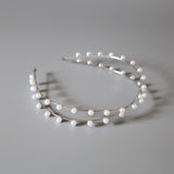 Silver Pearl Line Headband