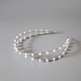 Silver Pearl Line Headband