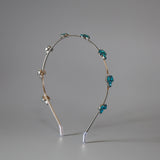 Silver Blue Bijou Studs Headband