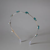 Silver Blue Bijou Studs Headband