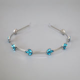 Silver Blue Bijou Studs Headband