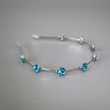Silver Blue Bijou Studs Headband
