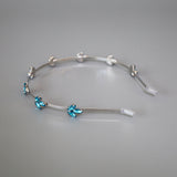 Silver Blue Bijou Studs Headband