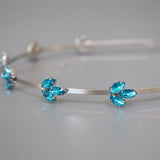 Silver Blue Bijou Studs Headband