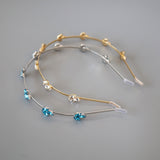 Silver Blue Bijou Studs Headband