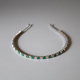 Silver Green Studs Headband
