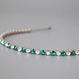 Silver Green Studs Headband