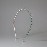 Silver Blue Studs Headband
