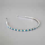 Silver Blue Studs Headband