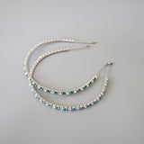 Silver Green Studs Headband