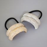 Double Silver Ring Studs Hair Pony