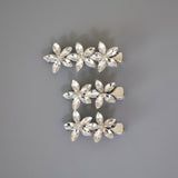Silver Flower 3pcs Clip