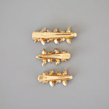 Gold Flower 3pcs Clip
