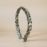 Narrow Headband Black Tweed Gold