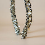 Narrow Headband Black Tweed Gold