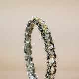 Narrow Headband Black Tweed Gold