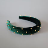 Green Velour Studs OG Headband