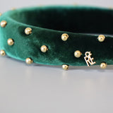 Green Velour Studs OG Headband