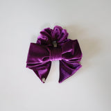 Big Ribbon Velour Purple Scrunchie
