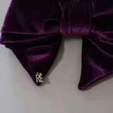 Big Ribbon Velour Purple Scrunchie