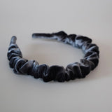 Grey Velour Gather Headband
