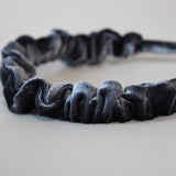 Grey Velour Gather Headband