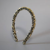 Black Tweed Gold Headband