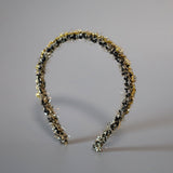 Black Tweed Gold Headband