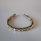 Black Tweed Gold Headband