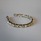 Black Tweed Gold Headband