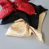 White Gold Jacquard Shuriken Scrunchie