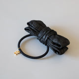 Black Ribbon Jacquard Hair Pony