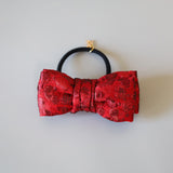 Red Ribbon Jacquard Hair Pony