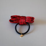 Red Ribbon Jacquard Hair Pony