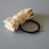 White Ribbon Jacquard Hair Pony