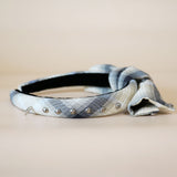 Slender Headband White Check Ribbon