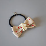 White Beige Dot Pearl Hair Pony