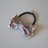 Grey Dot Silver Studs Hair Pony