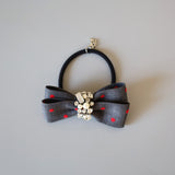 Dark Grey Dot Studs Hair Pony