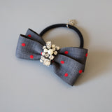 Dark Grey Dot Studs Hair Pony