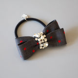 Dark Grey Dot Studs Hair Pony